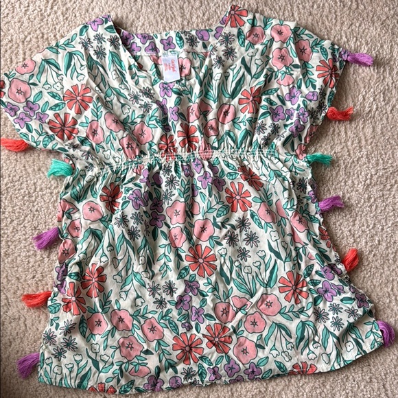 Cat & Jack Other - Cat & Jack Girls Floral Swim Cover Up with Tassels, size 6/6x